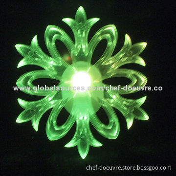 Christmas Suction Cup Snowflake, #10 with Color Changing LED
